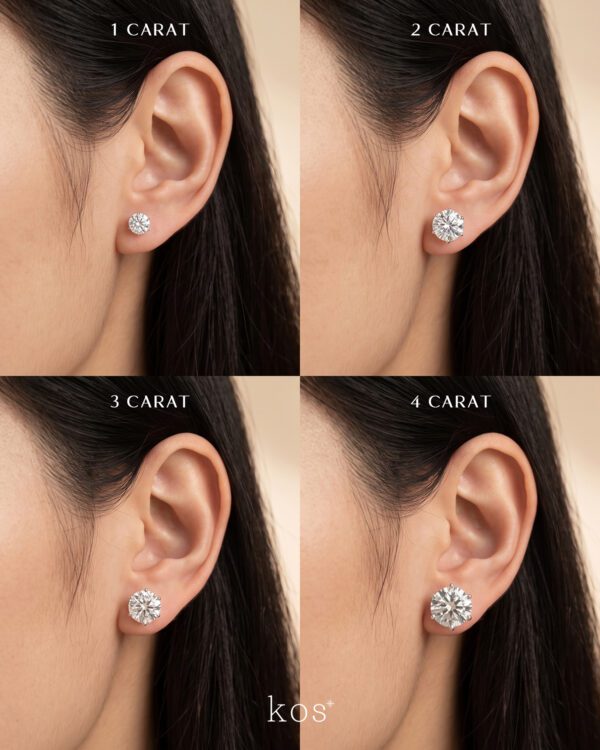 ต่างหูติดหู เพชรกลม