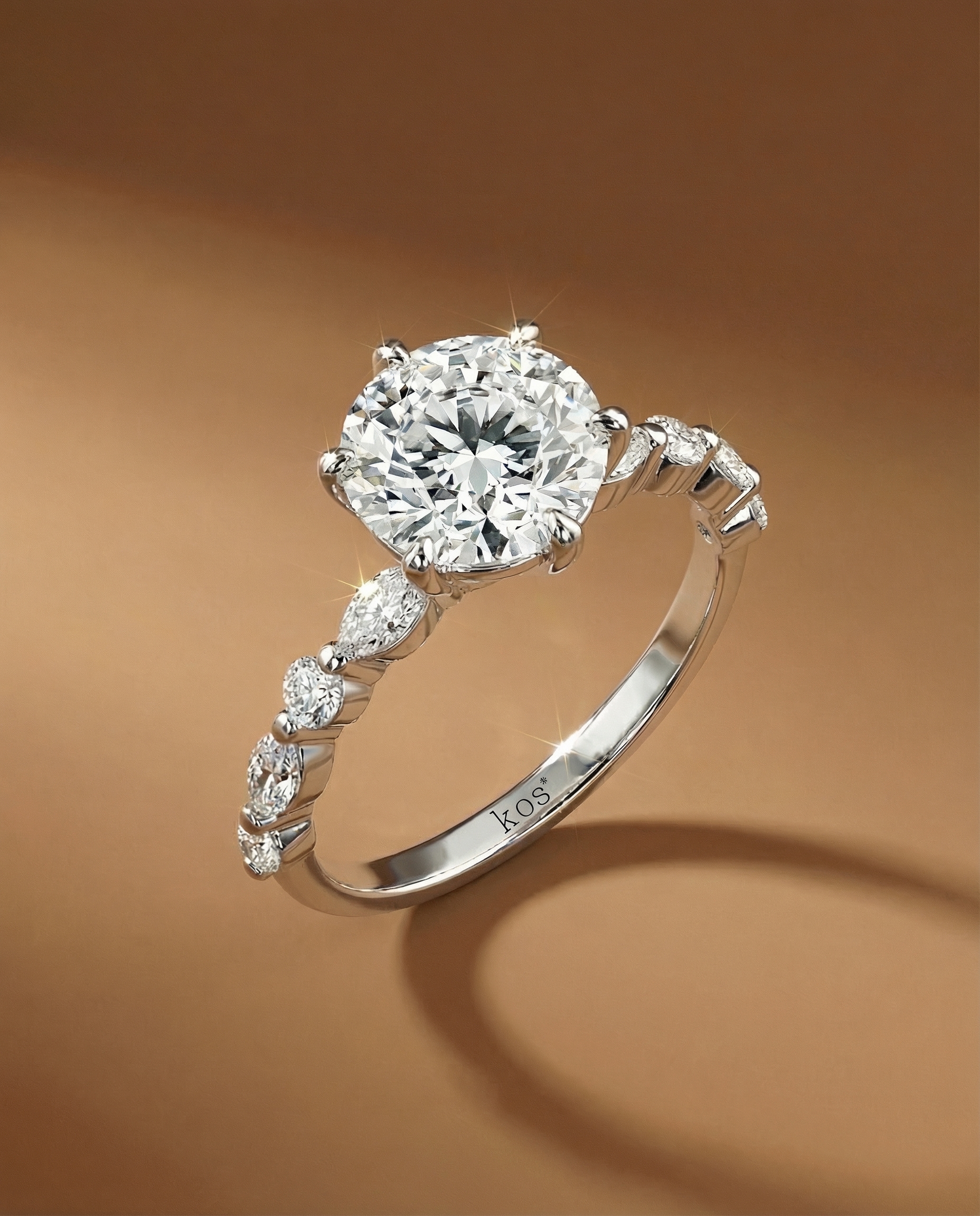 แหวนหมั้น-เพชรทรงกลม-ก้านเพชร-Marquise-Round-kos-jewelry