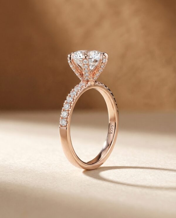 แหวนเพชรกลม 1.5 กะรัต ตัวเรือนสี Rose Gold
