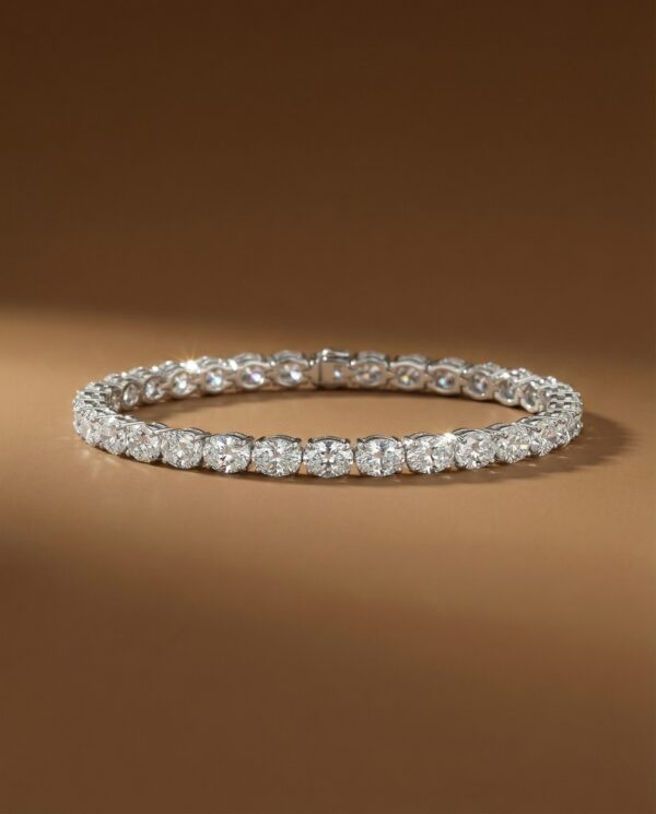 สร้อยข้อมือเพชรแท้-Oval-Tennis-Bracelet-ทองคำขาว