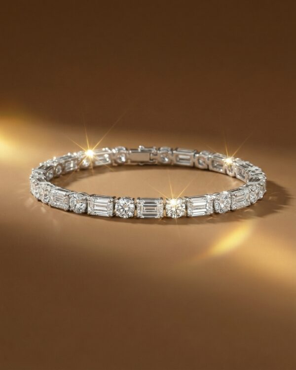สร้อยข้อมือเพชร-emerald-round-cut-white-gold