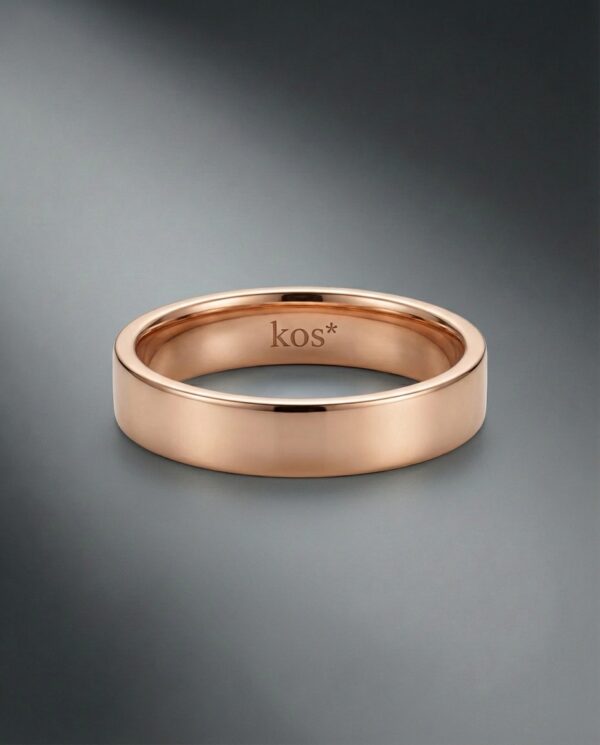 แหวนชาย Rose Gold ทรงเกลี้ยงขัดเงา-ดีไซน์มินิมอล-แบรนด์-kos